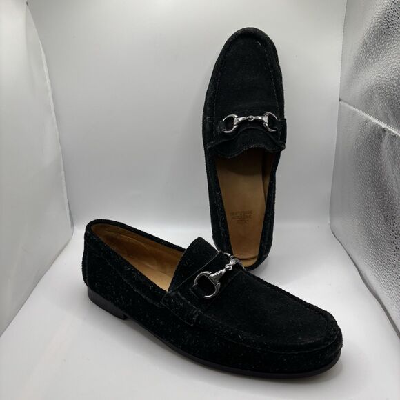Peter Millar Suede Loafer Mens 10 Black Formal Business Brazil Horsebit Leather main image 5